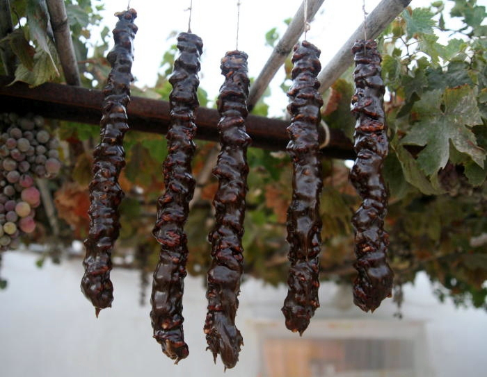 Traditional sweet of Andros Soutzouki